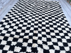 Custom Checkered Moroccan rug black and white Checkered rug , Morocco checker rug , checkerboard rug,beni ourain rug, carpet for living room