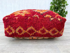 Boho Moroccan Floor Cushion – Unique Kilim Pouf Cover, Cozy Decor
