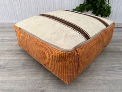 Moroccan Cork Pouf - Sustainable, Lightweight, Water-Resistant, Perfect for Patios or Bathrooms