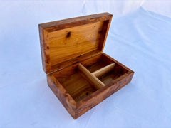 8"x5" Large Thuya Wood Jewelry Box with Lock – Two-Level Jewelry Organizer, Luxury Storage for Women