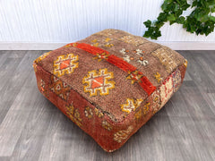 Vintage Moroccan Berber Pillow - Kilim Sofa Cushion, Bohemian Throw Pillow, Handmade from Authentic Moroccan Rugs, Free Shipping