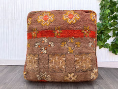 Vintage Moroccan Berber Pillow - Kilim Sofa Cushion, Bohemian Throw Pillow, Handmade from Authentic Moroccan Rugs, Free Shipping