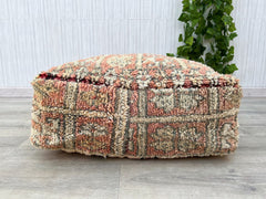 Moroccan Pouf Cover – Handcrafted Vintage Kilim Floor Cushion