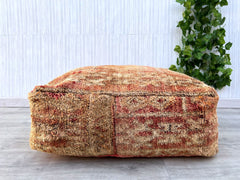Moroccan leather pouf, Moroccan Ottoman pouf, moroccan pouffe , Moroccan vintage, leather pouf DARK BROWN