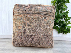Moroccan Pouf DIY Kit - Unfinished Leather + Tribal Stencils, Craft Your Own Boho Masterpiece