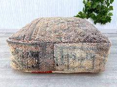 Moroccan Pouf DIY Kit - Unfinished Leather + Tribal Stencils, Craft Your Own Boho Masterpiece