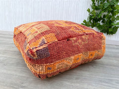 Moroccan Pouf Yoga Wheel Combo - Dual-Purpose Fitness + Relaxation, Compact Home Gym Essential