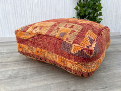 Moroccan Pouf Yoga Wheel Combo - Dual-Purpose Fitness + Relaxation, Compact Home Gym Essential