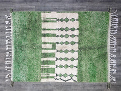 Custom Green Beni Ourain Rug for Living Room