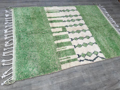 Custom Green Beni Ourain Rug for Living Room