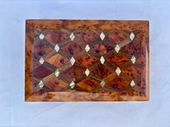 8"x5" inlaid wooden jewelry box Moroccan Thuya Wood Jewelry Box – A Timeless Treasure Chest, Gift Box Lockable.