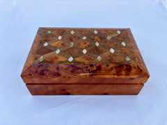 8"x5" inlaid wooden jewelry box Moroccan Thuya Wood Jewelry Box – A Timeless Treasure Chest, Gift Box Lockable.