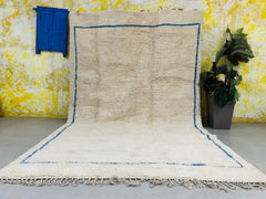 Custom White & Blue Moroccan Rug