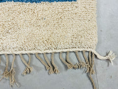 Custom White & Blue Moroccan Rug