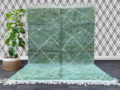 Custom Beni Ourain Green Rug: Authentic Style