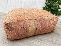 Moroccan Glam Pouf - Velvet & Kilim Mix, Art Deco Patterns, Hollywood Regency Meets Boho Chic
