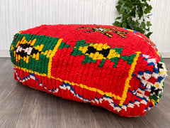 Moroccan Floor Cushion - Vintage Moroccan Ottoman - Outdoor Kilim Poufs - Outdoor Chair Pouf - Yoga Meditation Poof - Outdoor Furniture Pouf