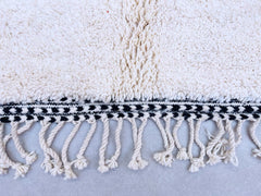 CUSTOM Beni ourain rug - New Berber design Hand-Knotted Moroccan wool rug - White and Back berber carpet