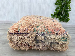 Moroccan Kilim Pouf Cover – Vintage Floor Cushion for Any Decor