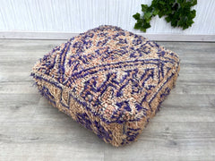 Unique, Moroccan Kilim Pouf, Floor Pouf, Vintage Moroccan Ottoman, Beni Ourain Square Pouf,Yoga Meditation Cushion,Outdoor Red Kilim Pillows