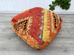 Moroccan Floor Cushion, handmade meditation couch, boho living room Furniture pouf chair, Footstool decor, Kilim Floor Pillow Cover