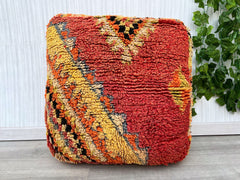 Moroccan Floor Cushion, handmade meditation couch, boho living room Furniture pouf chair, Footstool decor, Kilim Floor Pillow Cover