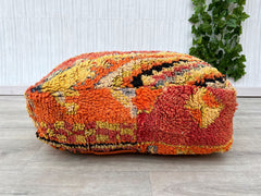 Moroccan Floor Cushion, handmade meditation couch, boho living room Furniture pouf chair, Footstool decor, Kilim Floor Pillow Cover