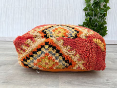 Moroccan Square pouf, Wicker straw Pouf from Morocco, Wicker Ottoman, handmade Moroccan Ottoman, Handmade straw stool