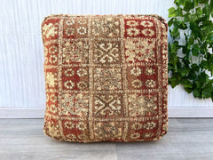 Moroccan Floor Cushion, Moroccan Kilim Pillow, Outdoor Morocco Pouf, Vintage Moroccan Pouf, Floor Cushion, Vintage Floor Cushion (UNSTUFFED)
