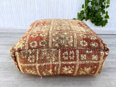 Moroccan Floor Cushion, Moroccan Kilim Pillow, Outdoor Morocco Pouf, Vintage Moroccan Pouf, Floor Cushion, Vintage Floor Cushion (UNSTUFFED)