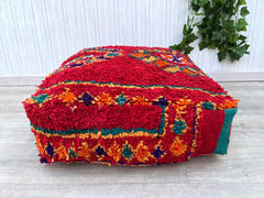 Set of 2 Poufs Moroccan leather pouf, Moroccan Ottoman pouf, moroccan pouffe, Moroccan vintage, leather pouf Darker
