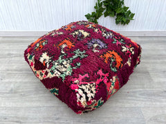 Cactus Silk Lumbar, Moroccan Cactus Silk Cushion, 20x40 Ethnic Lumbar Pillow, Red Abstract Lumbar, Bed Cushion Red, Bohemain Style Red
