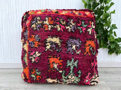 Cactus Silk Lumbar, Moroccan Cactus Silk Cushion, 20x40 Ethnic Lumbar Pillow, Red Abstract Lumbar, Bed Cushion Red, Bohemain Style Red