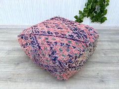 Kilim Floor Cushion Cover – Authentic Moroccan Pouf for Cozy Spaces