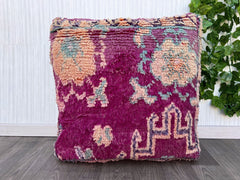 moroccan wool pouf, berber pouf, kilim pouf, ottoman pouf, 60x60x20 cm pouf