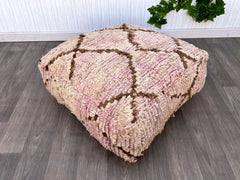 Boho Moroccan brown POUF with White Stitching, Leather Pouf, ottoman pouf, morrocan pouf, morocco pouf, ottoman unstuffed Moroccan ottoman