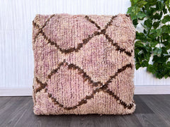 Boho Moroccan brown POUF with White Stitching, Leather Pouf, ottoman pouf, morrocan pouf, morocco pouf, ottoman unstuffed Moroccan ottoman