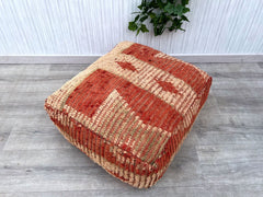 Moroccan Floor Cushion – Handmade Kilim Pouf Cover for Unique Decor
