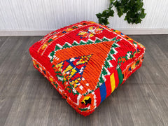 Moroccan kilim pouf, Amazing Berber pouf deal for 2 pillow covers 1 large floor cushion 48 x 24 8/24 x 16