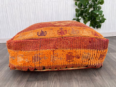 Moroccan Ottoman Outdoor Chair , 20X20X7 in Colorful Morocco Kilim Pouf, Floor Cushion, Square Bohemian Pouf, Furniture Moroccan Pouf