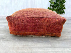Vintage Kilim Pouf – Moroccan Floor Cushion Cover, Indoor & Outdoor