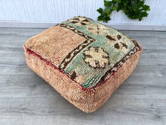 Moroccan Kilim Pouf, Floor Seating with zipper, Vintage Moroccan Ottoman pouf,Square Pouf,Meditation Cushion,Kilim Outdoor pillow,Cover Only