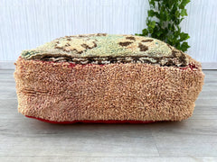 Moroccan Kilim Pouf, Floor Seating with zipper, Vintage Moroccan Ottoman pouf,Square Pouf,Meditation Cushion,Kilim Outdoor pillow,Cover Only