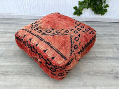 Moroccan Summer Pouf - Tropical Kilim Patterns, Pineapple & Palm Motifs, Poolside Boho Vibes