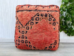 Moroccan Summer Pouf - Tropical Kilim Patterns, Pineapple & Palm Motifs, Poolside Boho Vibes
