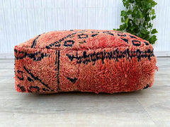 Moroccan Summer Pouf - Tropical Kilim Patterns, Pineapple & Palm Motifs, Poolside Boho Vibes