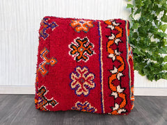 Moroccan leather pouf, round pouf, berber pouf, tan pouf, round tan pouf, Moroccan ottoman leather pouf, UNSTUFFED