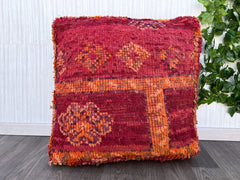 Moroccan Azilal Pillow Covers, Colorful Patterned Cushion Covers, 40x40cm, Berber Style Decor, Home Accent