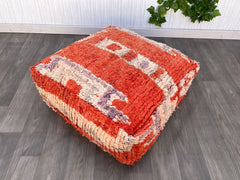 Moroccan Kilim Pouf Floor Pouf Vintage Moroccan Ottoman Square Pouf, Yoga Meditation Cushion, Outdoor colorful Kilim Pillows, Berber poufs