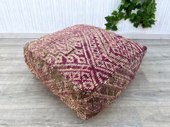 Orange silk pillow, Moroccan Sabra cushion, handmade cactus silk pillow, Berber Sabra cushion, Pillow Throw, Moroccan Lumbar Sabra Cushion